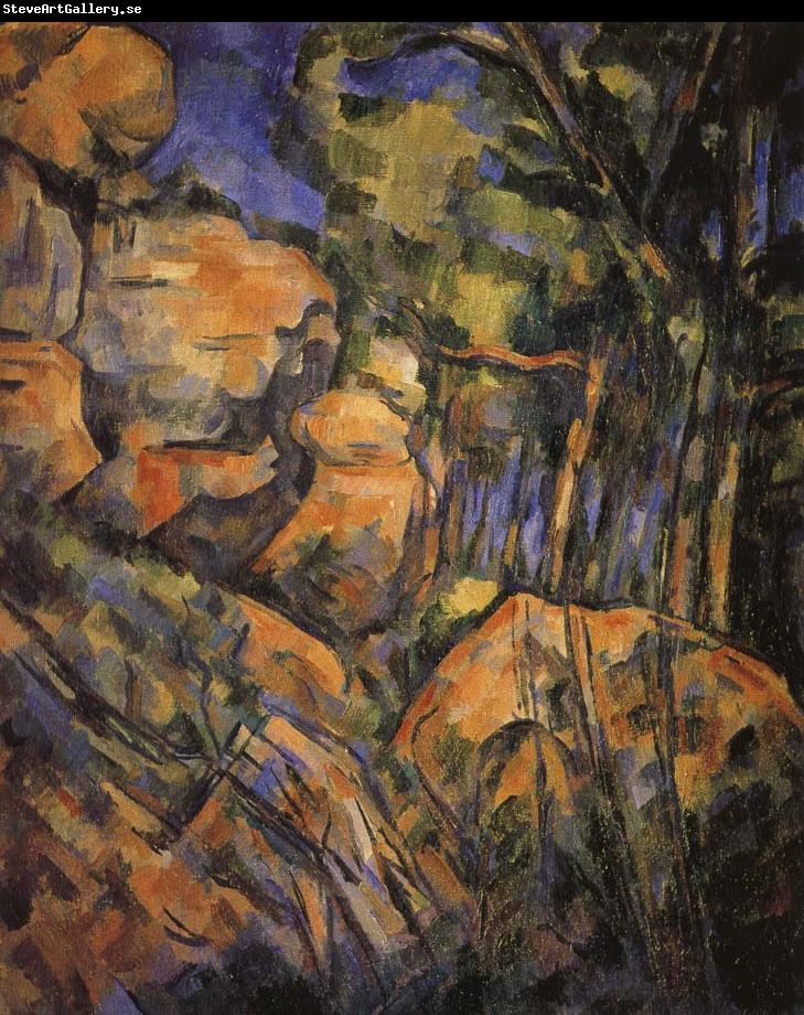 Paul Cezanne near the rock cave